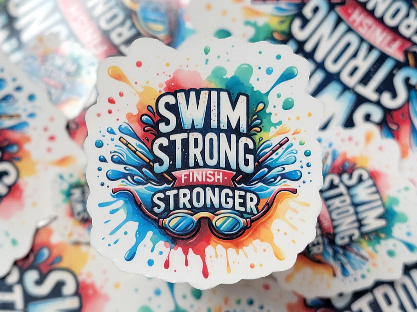 Swim Strong Finish Stronger Swim Sticker Pack