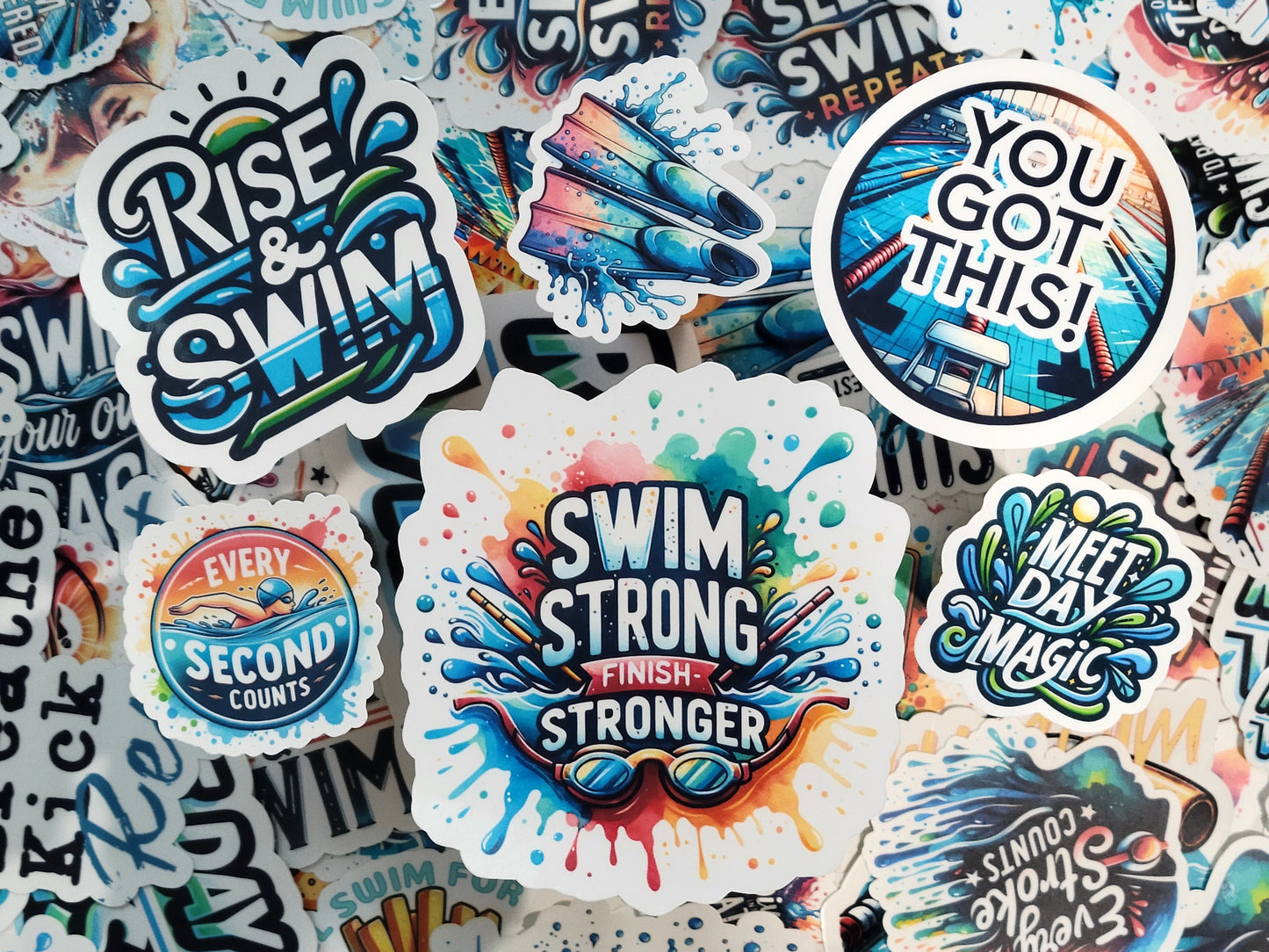 Swim Strong Finish Stronger Swim Sticker Pack