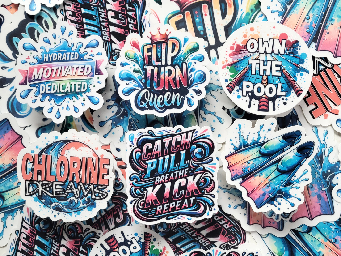 Flip Turn Queen Swim Sticker Pack