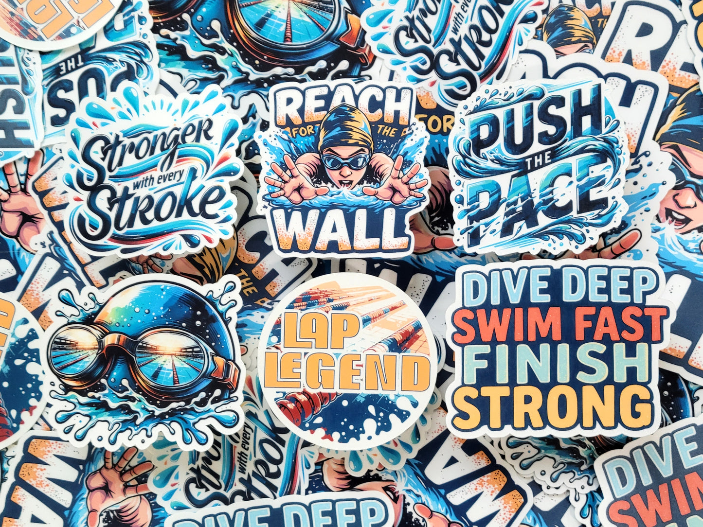 Reach for the Wall (Male) Swim Sticker Pack