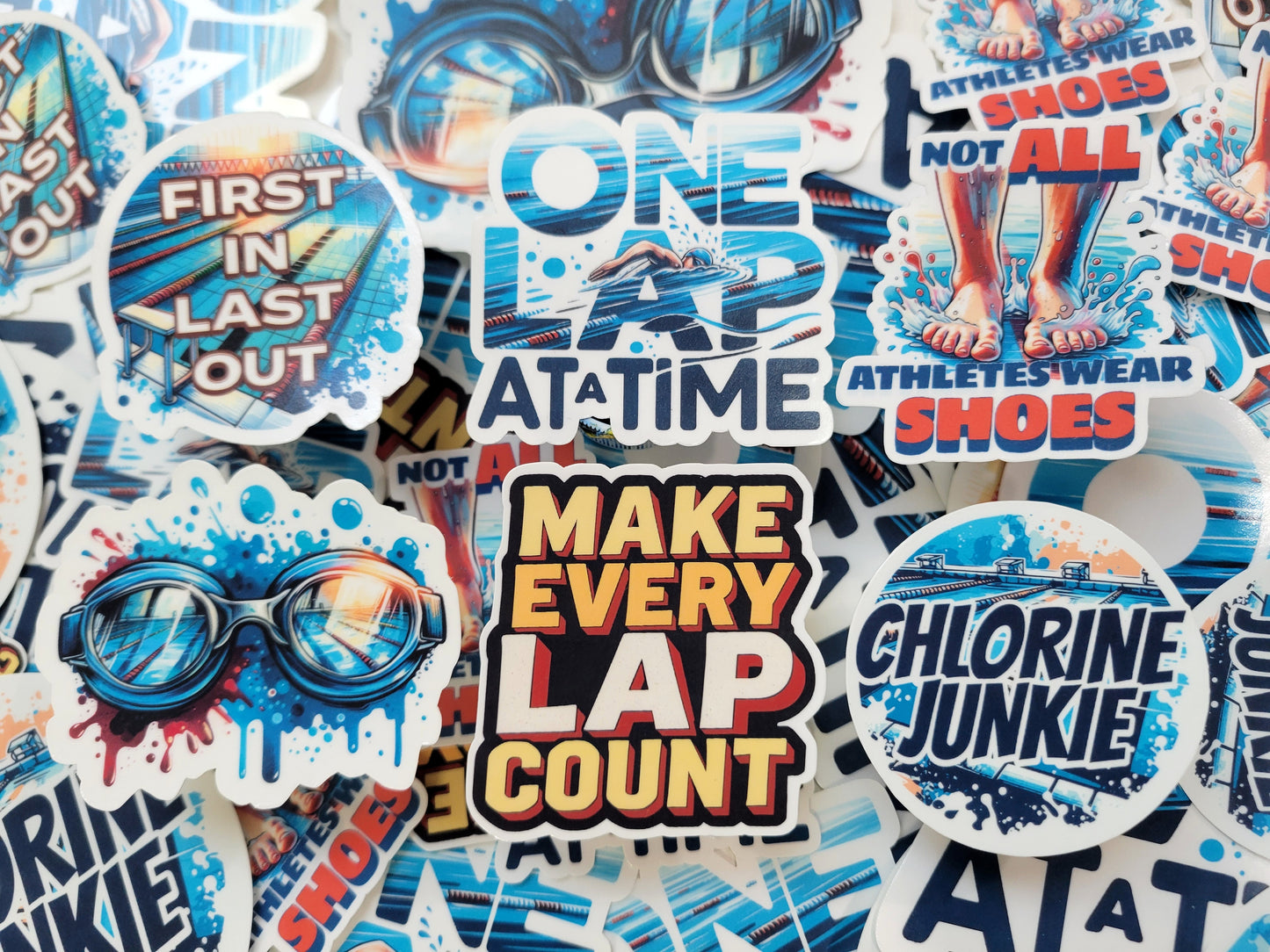 One Lap at a Time Swim Sticker Pack