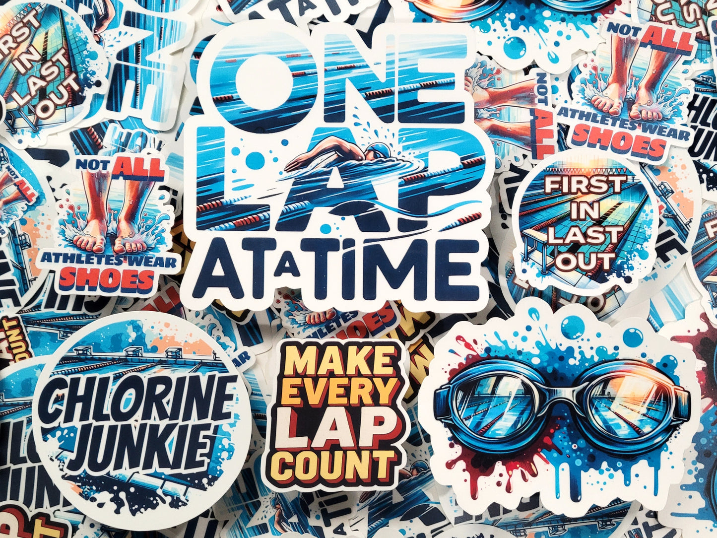 One Lap at a Time Swim Sticker Pack