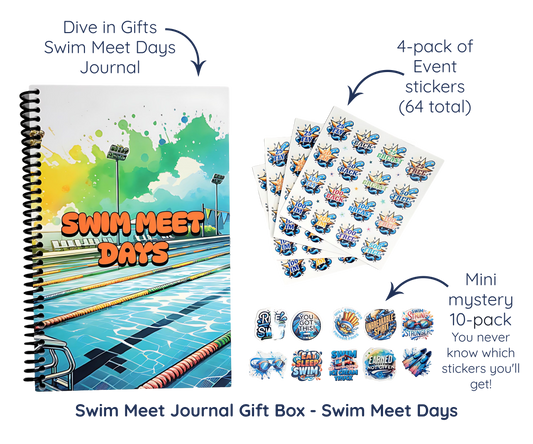 Swim Meet Days Journal Gift Box– Track, Motivate, and Celebrate Your Swim Journey