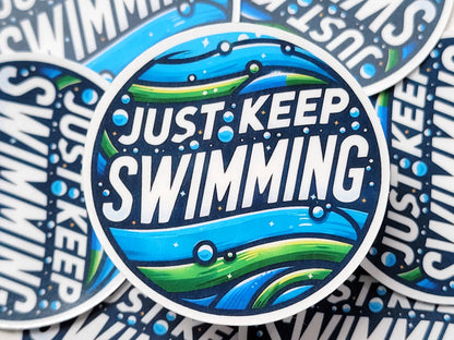 Will Swim for French Fries Swim Sticker Pack