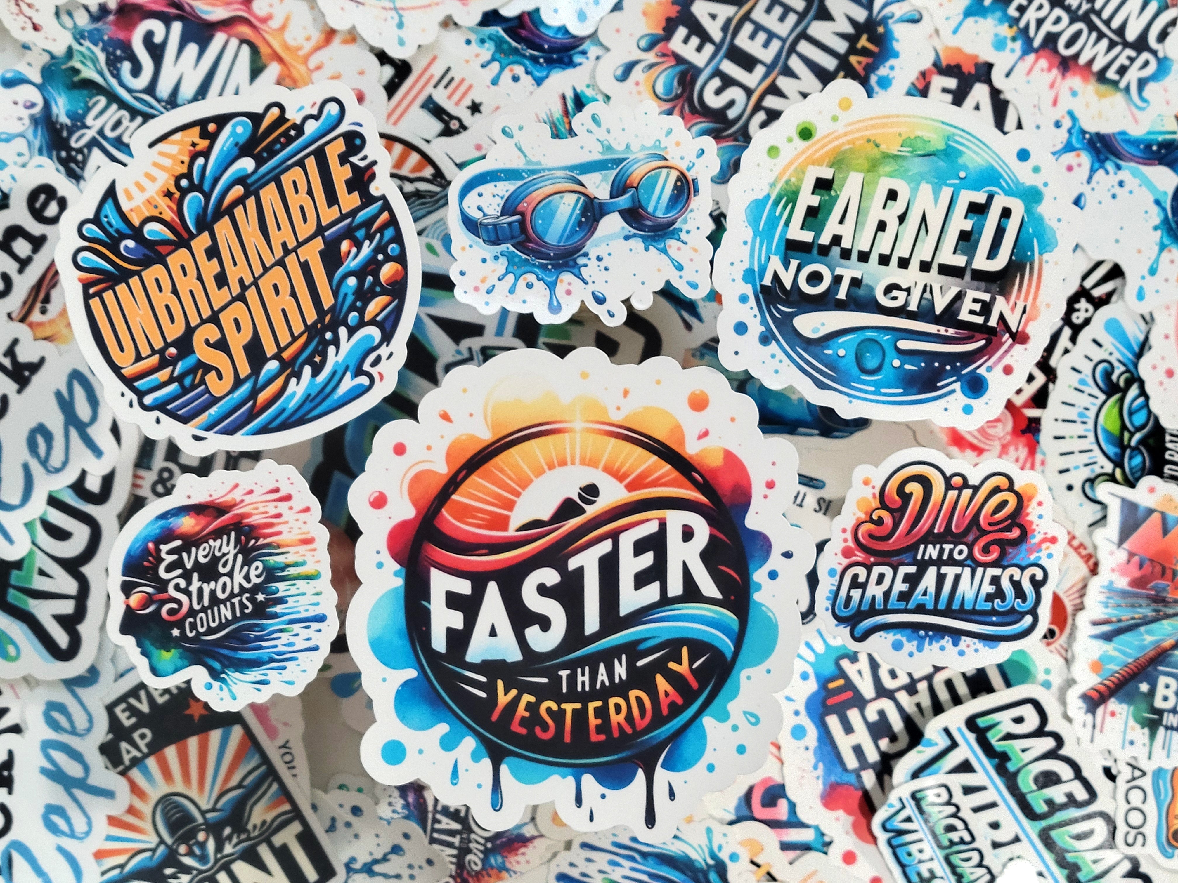 Faster than Yesterday Swim Sticker Pack – Dive in Gifts