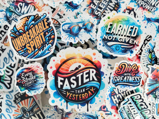 Faster than Yesterday Swim Sticker Pack