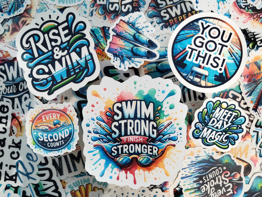 Swim Strong Finish Stronger Swim Sticker Pack