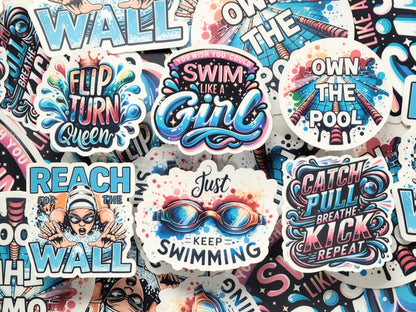 You Wish You Could Swim Like a Girl Swim Sticker Pack