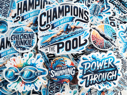 Champions Are Made in the Pool Swim Sticker Pack