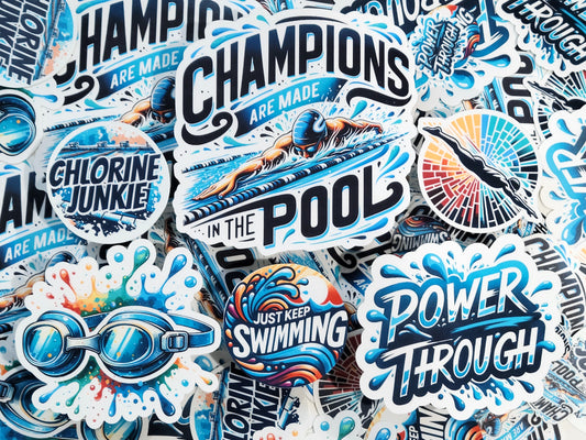 Champions Are Made in the Pool Swim Sticker Pack