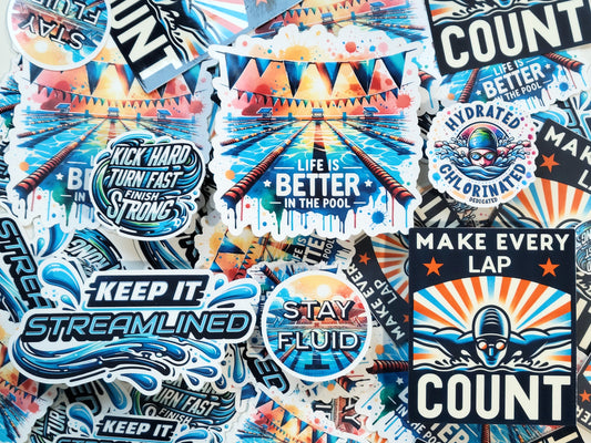 Life is Better in the Pool Swim Sticker Pack