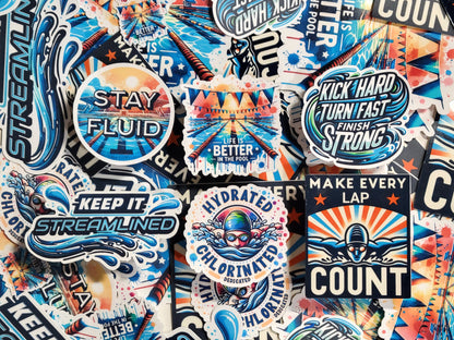 Life is Better in the Pool Swim Sticker Pack