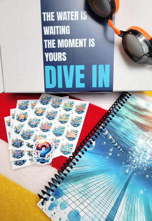 Underwater Swim Meet Journal Gift Box - Track, Motivate, and Celebrate Your Swim Journey