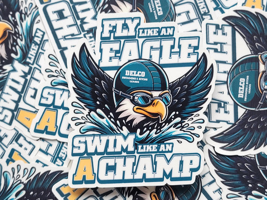 4" Custom Bulk Swim Stickers