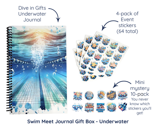 Underwater Swim Meet Journal Gift Box - Track, Motivate, and Celebrate Your Swim Journey